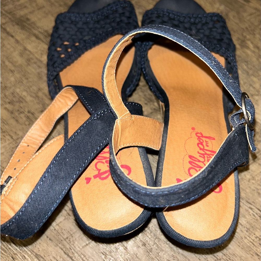 A beautiful, navy blue pair of JellyPop heels! Amazing condition, barley worn.